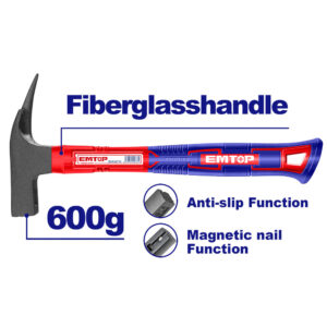 Martillo Techista Cabo De Fibra Y Tpr 600 Grs Emtop Ehamch1606