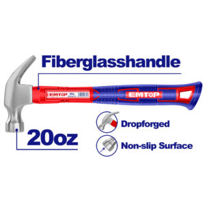 Martillo Carpintero Cabo De Fibra Y Tpr 20 Onzas Emtop Ehamch2001