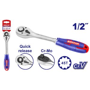 Llave Criquet 1/2Pul Industrial Cr-V Y Cr-Mo Mango Tpr Emtop Erwh0121