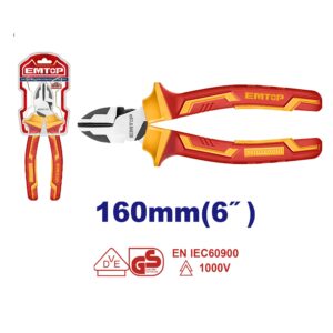 Alicate Corte Oblicuo 160Mm Industrial 1000V. Cr-V Mango Tpr Emtop Eplrd0631